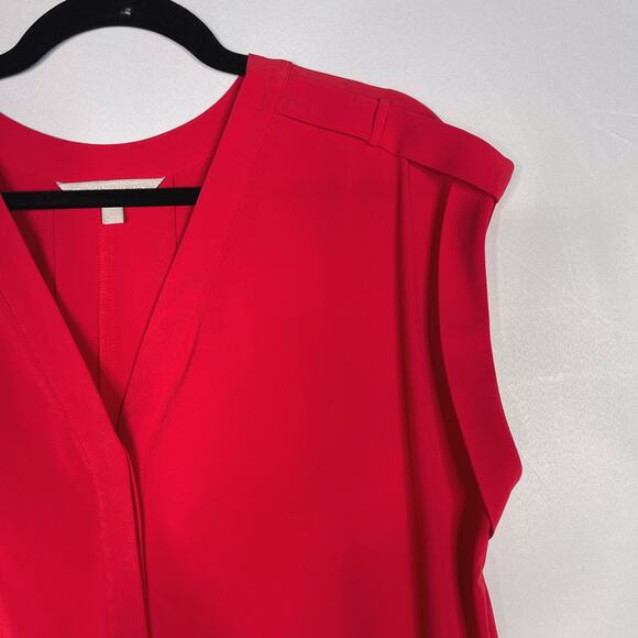 Athleta 12 Hibiscus Red Sutton Romper V Neck Cinch Waist Pockets Short Sleeve - Picture 3 of 10